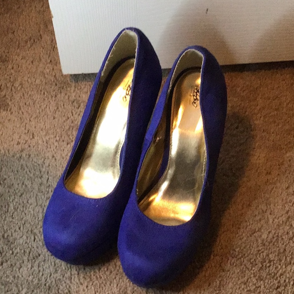 Blue Platform Wedges